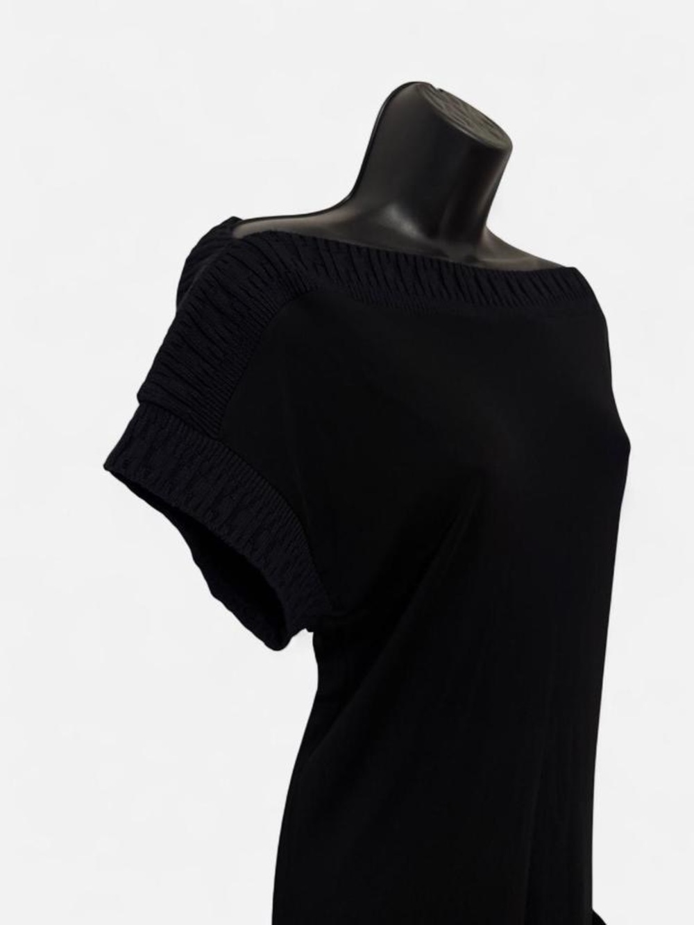John Galliano Vintage Black Jersey & Knit Dress